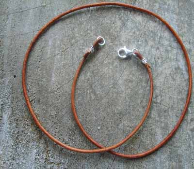Leather Cord and Sterling Necklace